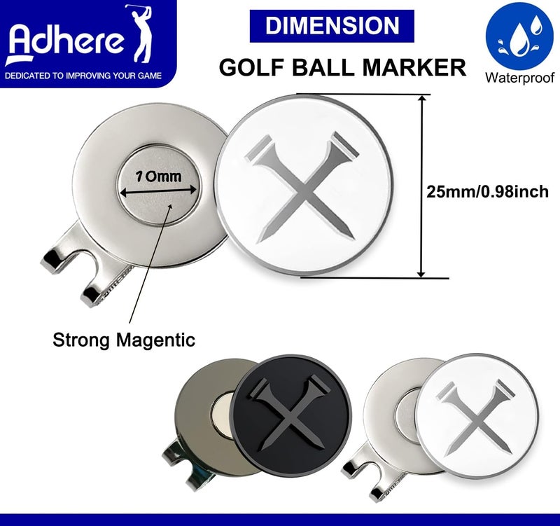 Adhere Golf Ball Markers Personlized Logo Enamel with A Strong Magnetic Hat Clips A Premium Golf Gifts for Golfer - Image 2